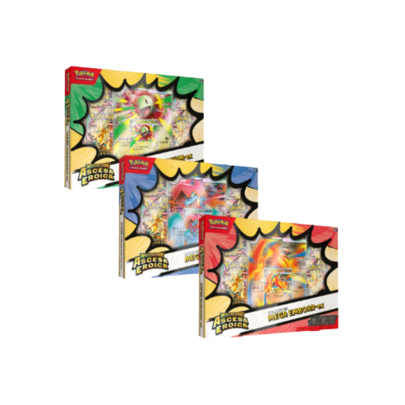 Pokémon - Collezione Mega Emboar-ex, Mega Feraligatr-ex, Mega Meganium-ex